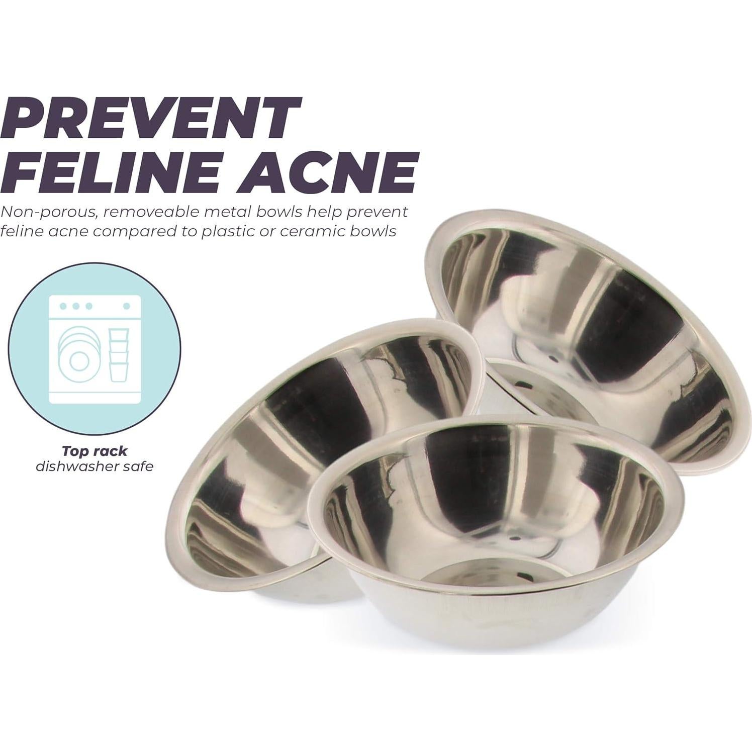 Alimentador Elevado para Gatos Etna con 3 Cuencos de Madera