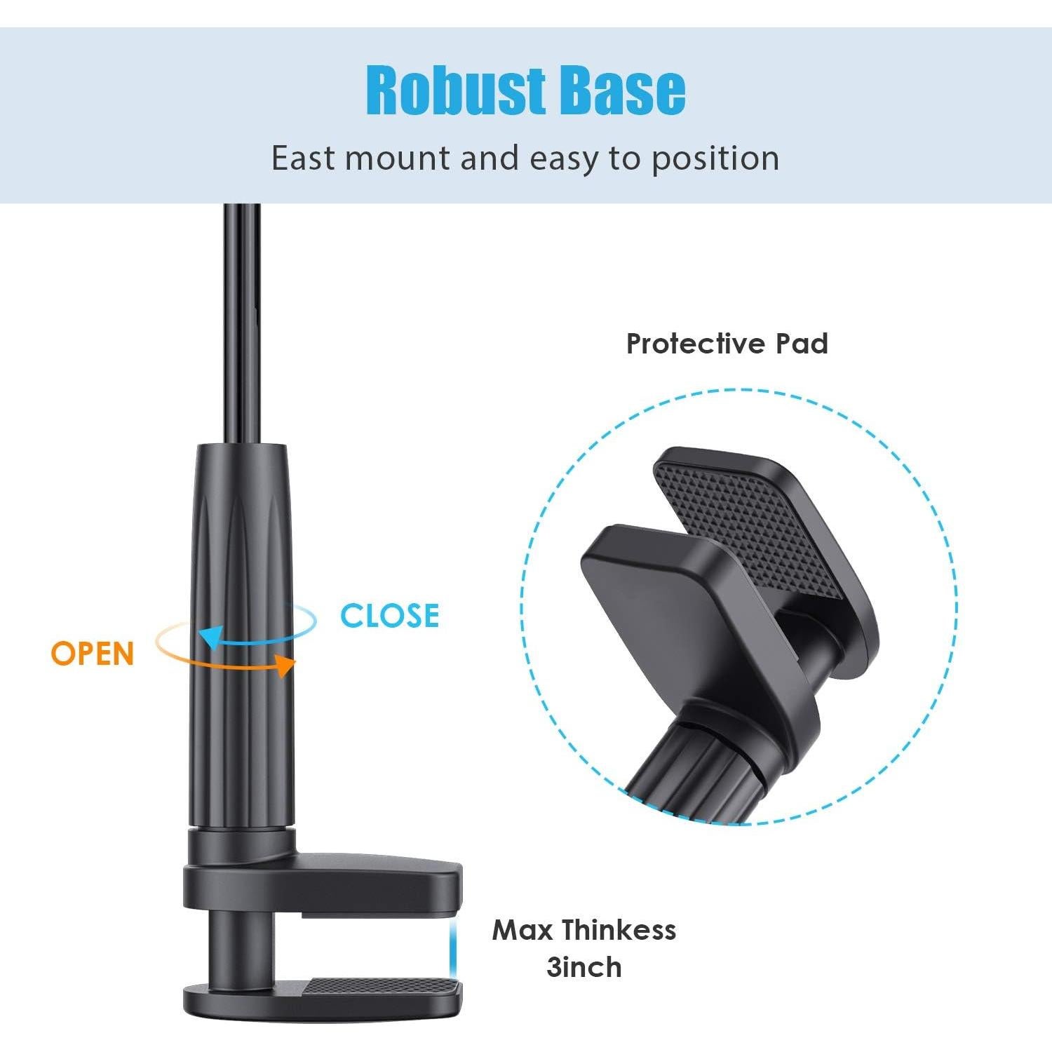 Soporte para Tableta WixGear Gooseneck 4-10.5" Negro