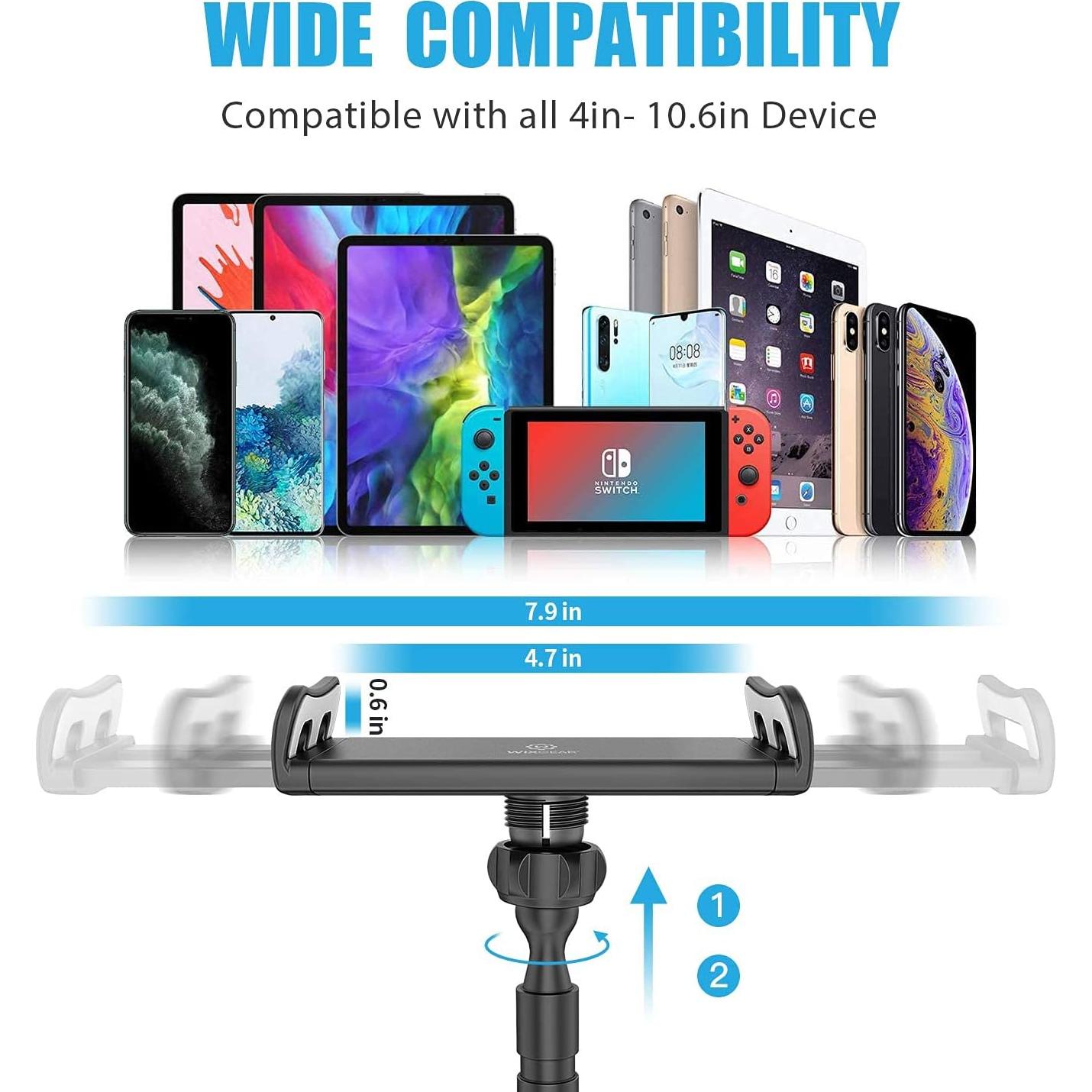 Soporte para Tableta WixGear Gooseneck 4-10.5" Negro