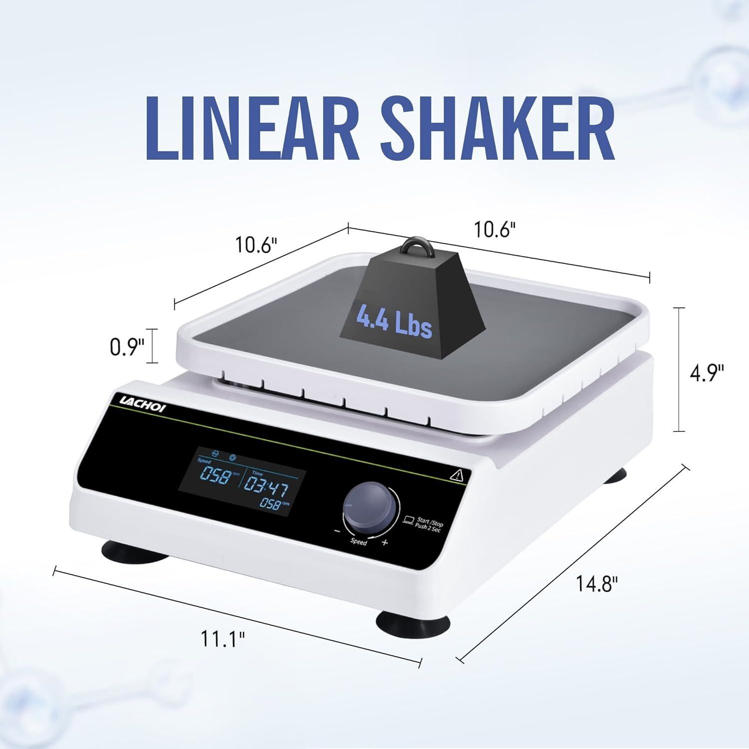 Agitador Lineal Digital LACHOI 40-300 RPM 2KG LCD