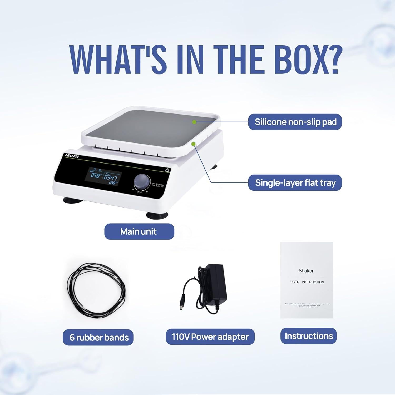 Agitador Lineal Digital LACHOI 40-300 RPM 2KG LCD