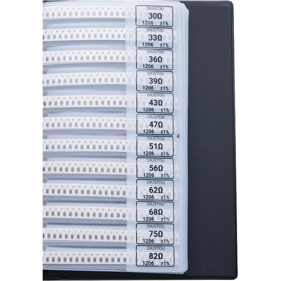 Kit de Resistores SMD 1206 DIUSTOU 170 Valores 0Ω-10MΩ 1%