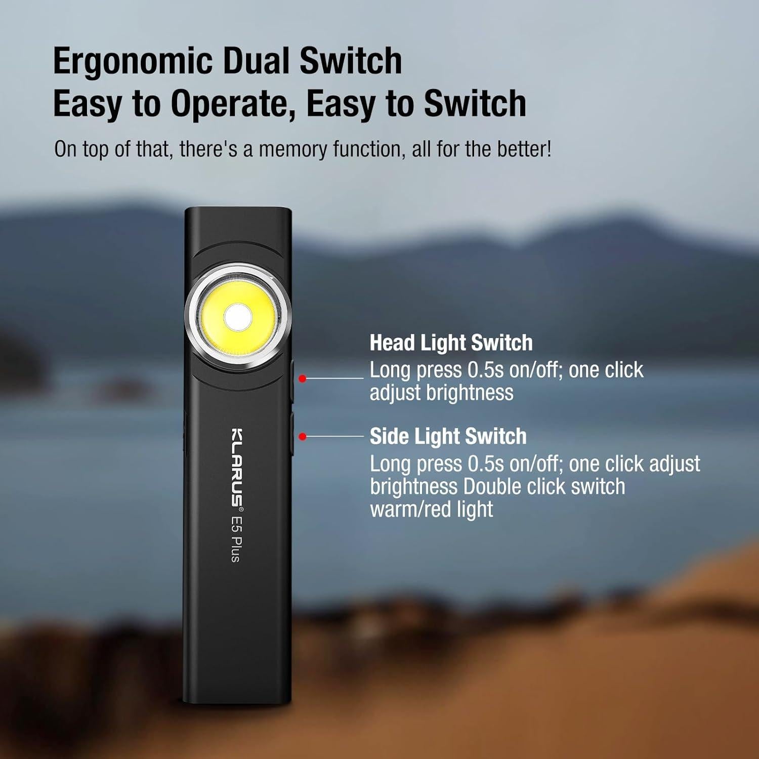 Linterna EDC Klarus E5 Plus 650 Lúmenes Recargable USB-C