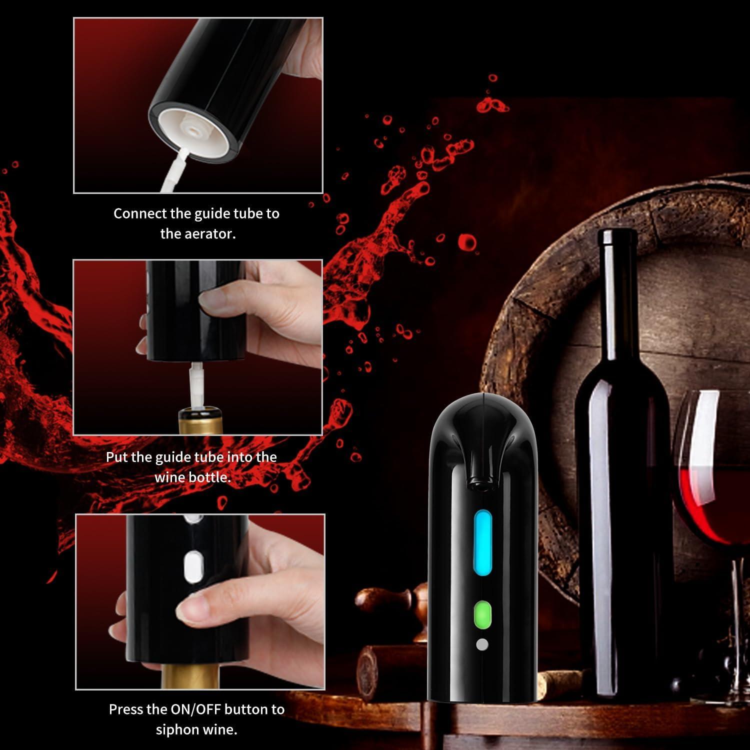 Abridor de Vino Eléctrico Ludkim Set 4 Piezas Recargable