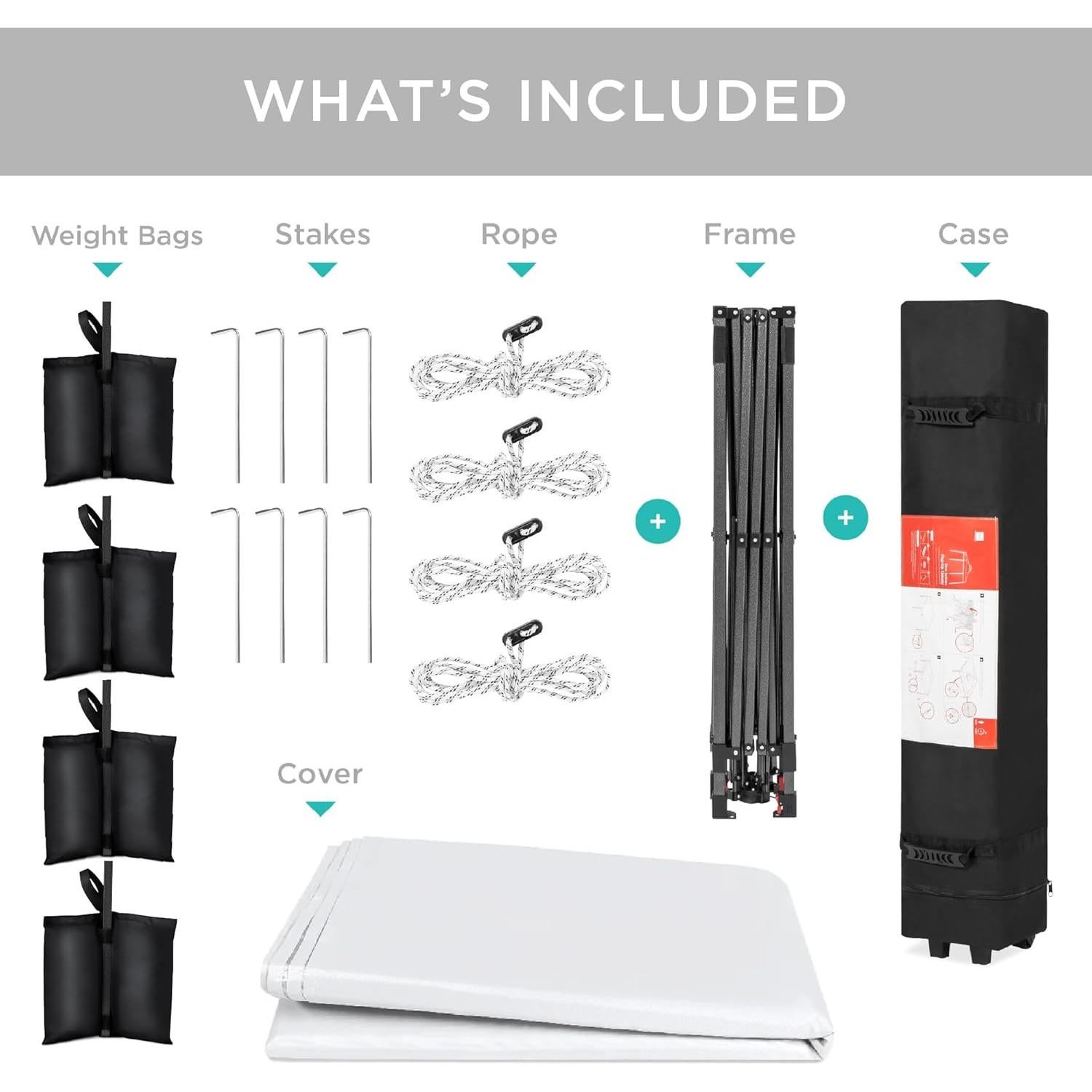 Carpa Plegable Instantánea Mejor Opción 3,05x3,05 m Blanca