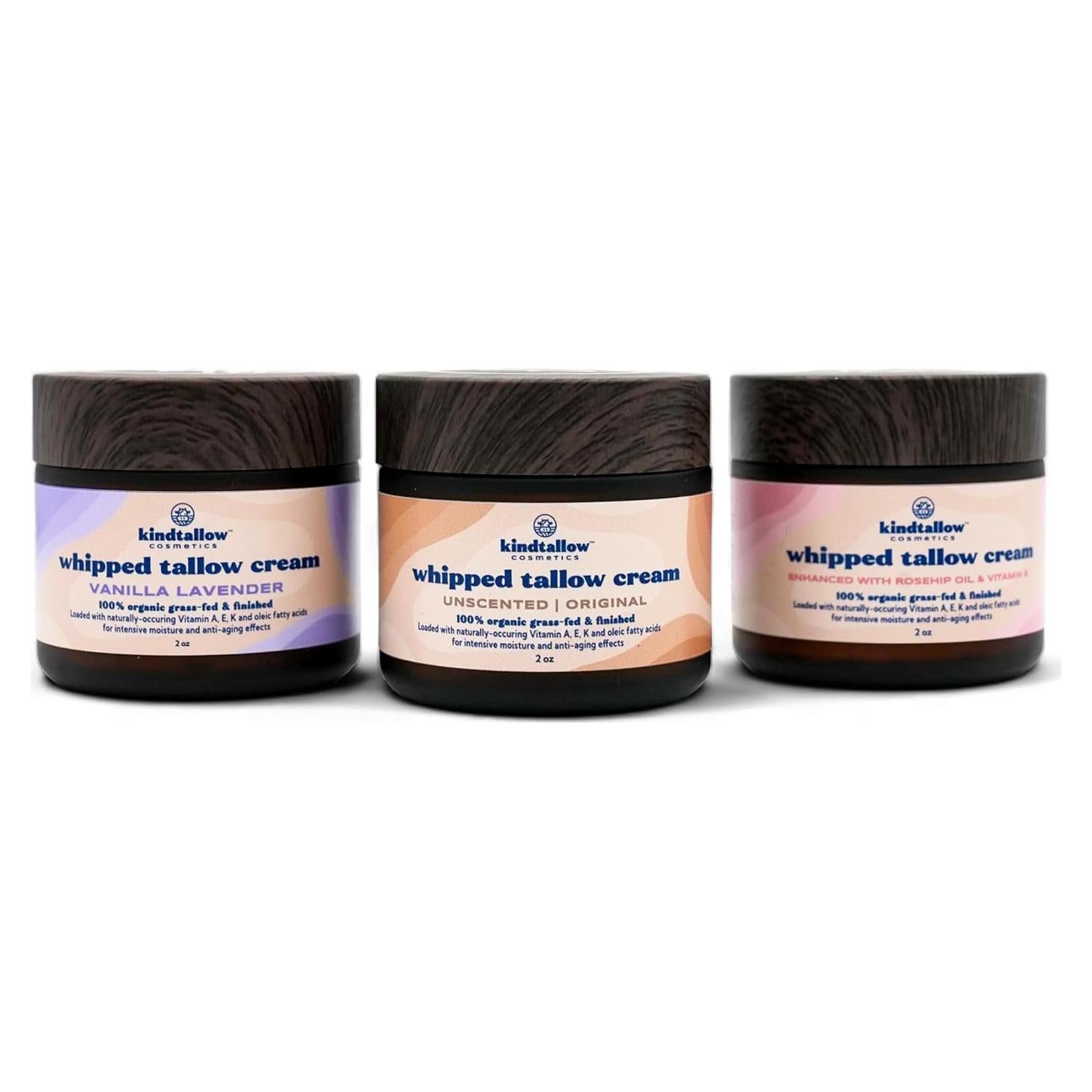 Grasa de Res Orgánica KindTallow - Hidratante Facial 3x56.7g