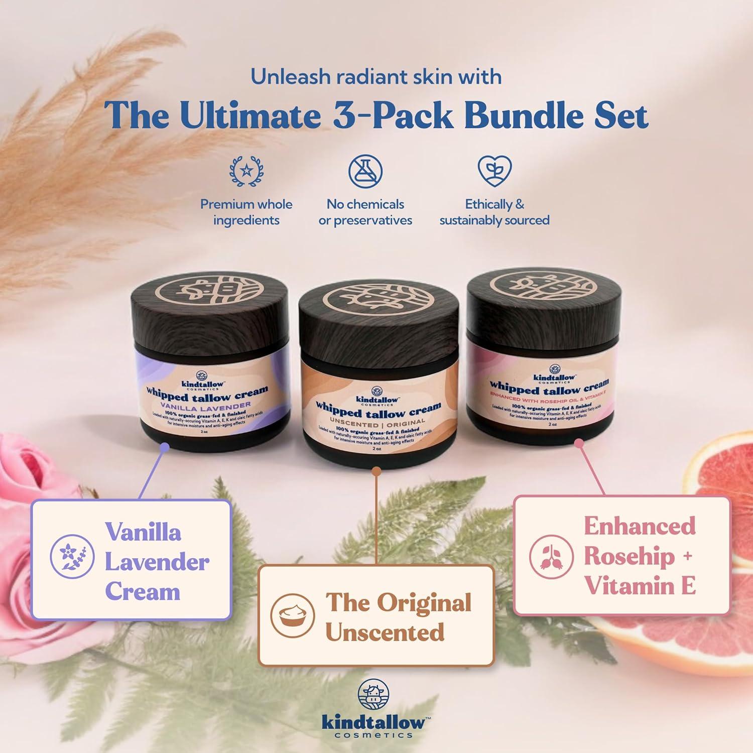 Grasa de Res Orgánica KindTallow - Hidratante Facial 3x56.7g