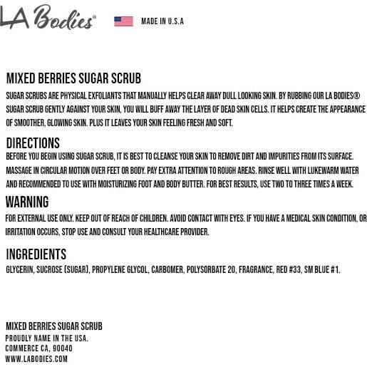 Exfoliante Corporal de Azúcar LA Bodies - Mezcla de Bayas 592 mL