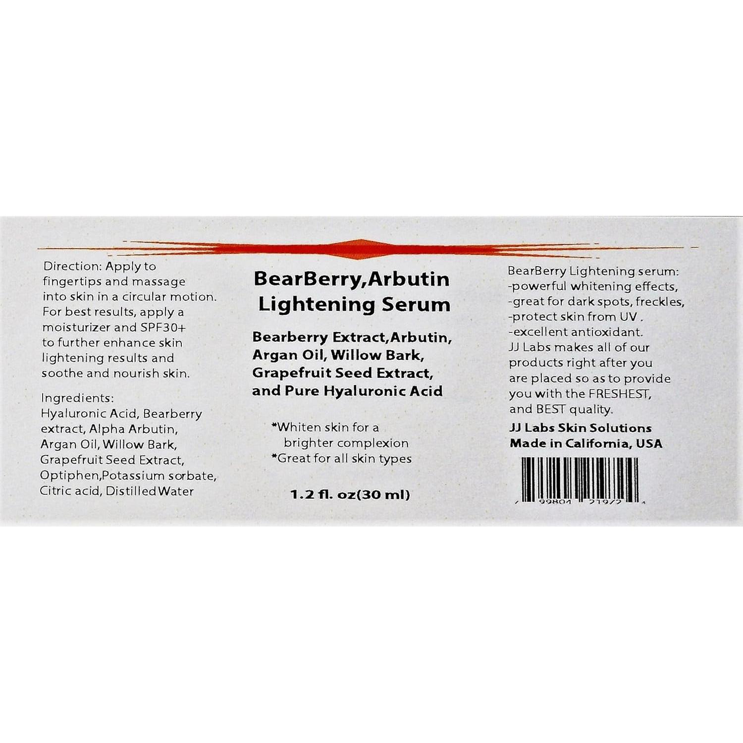 Suero Aclarante JJLabs con Uva Ursi y Arbutina 34g