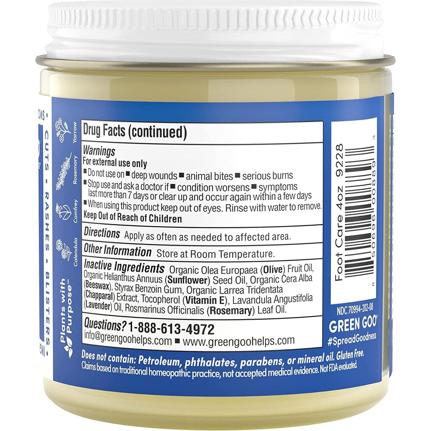 Salve Natural para Cuidado de Pies Green Goo 113g - Alivio Irritación