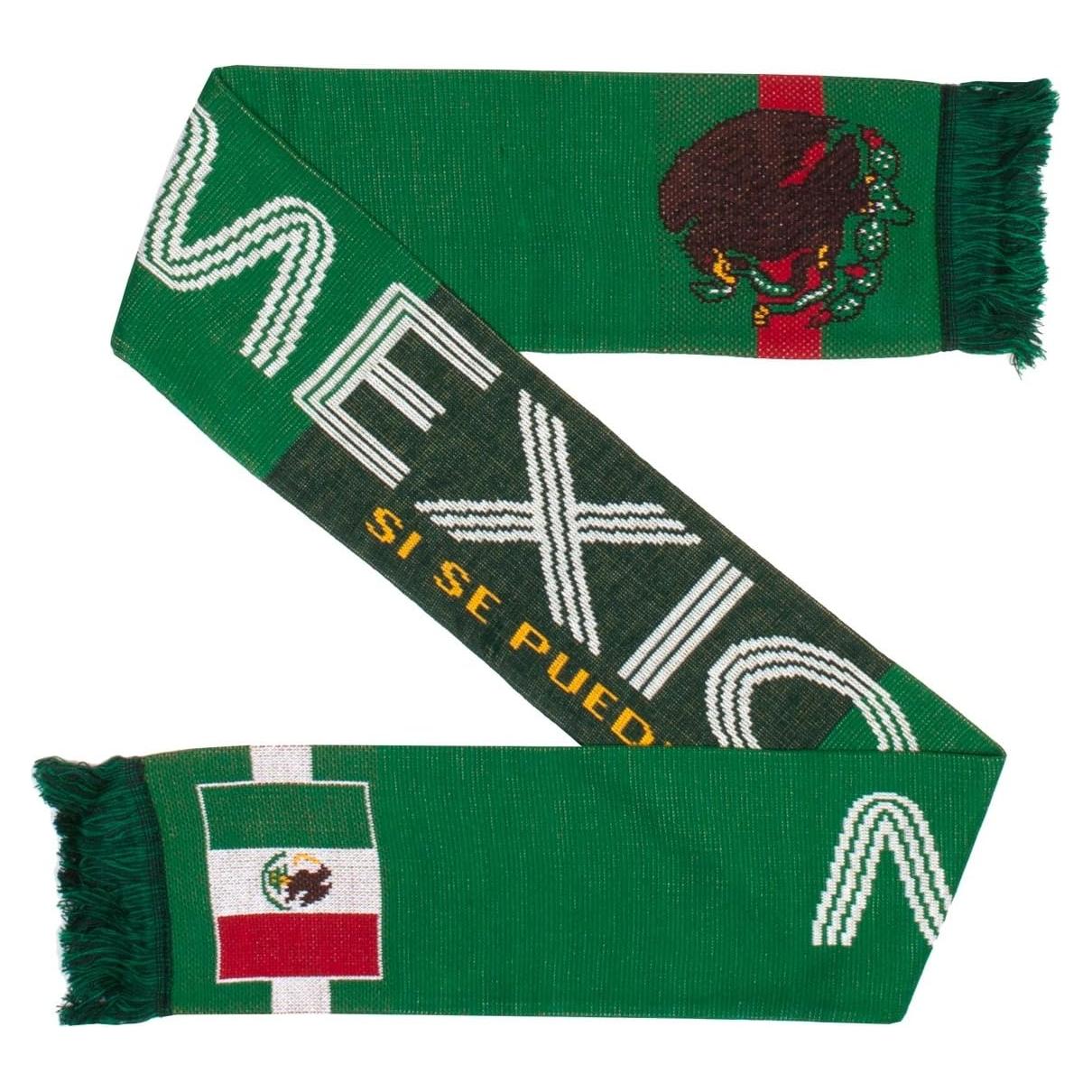 Bufanda de Fútbol México Euroscarves Doble Cara 145 cm