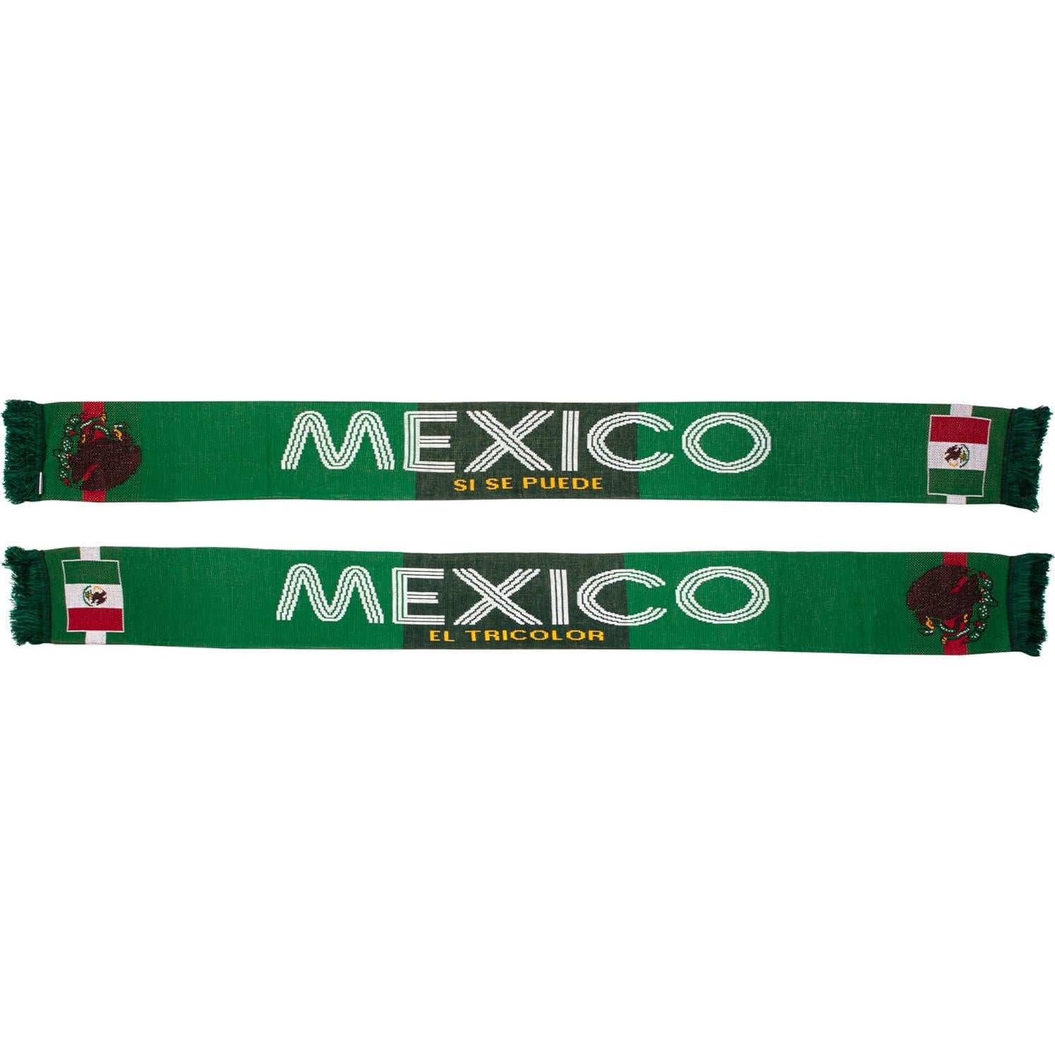 Bufanda de Fútbol México Euroscarves Doble Cara 145 cm