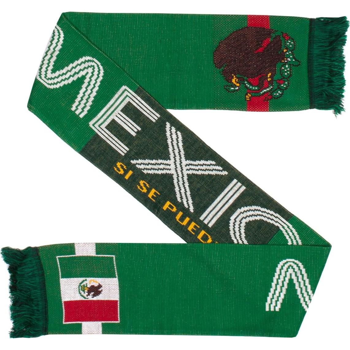 Bufanda de Fútbol México Euroscarves Doble Cara 145 cm