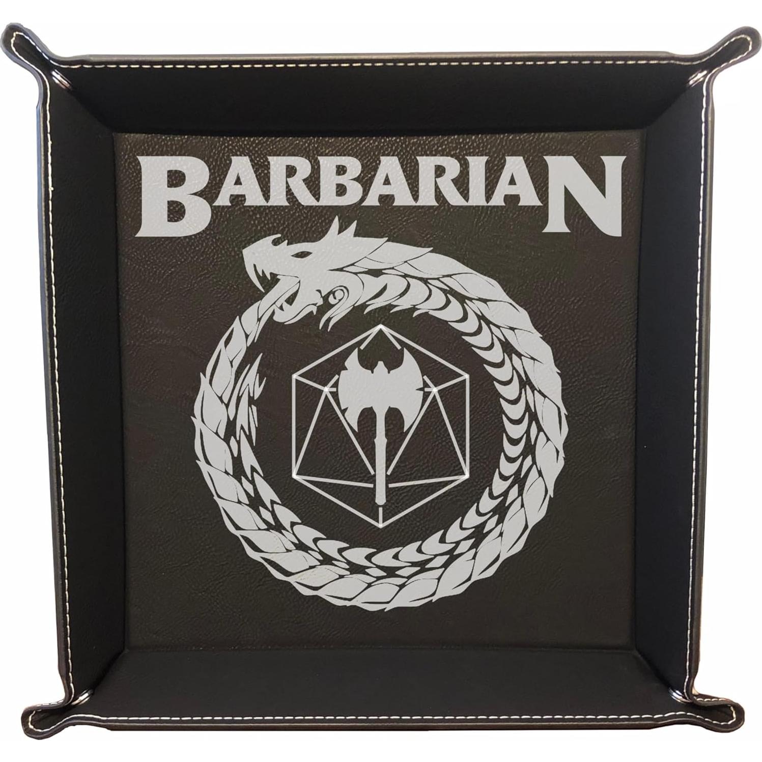 Bandeja de Dados DND Grabada de Cuero Sintético 32.7cm Negro