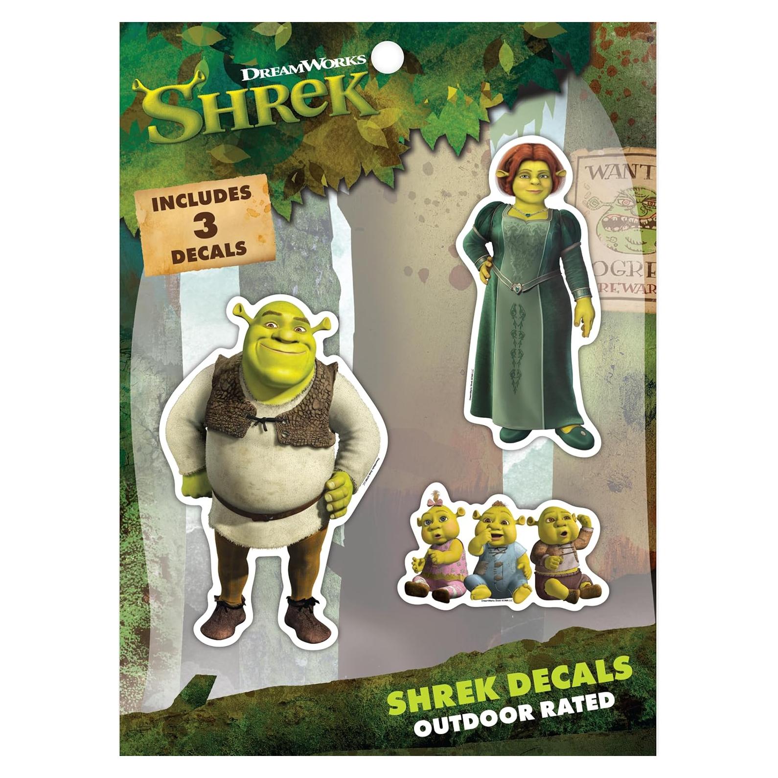 Set de 3 Calcomanías de Vinilo Shrek - Resistentes al Agua