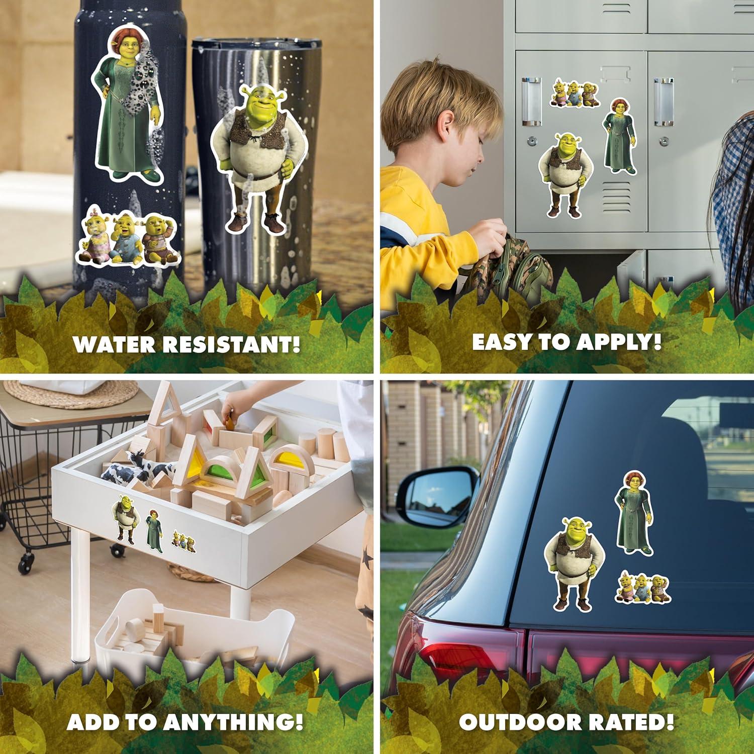 Set de 3 Calcomanías de Vinilo Shrek - Resistentes al Agua