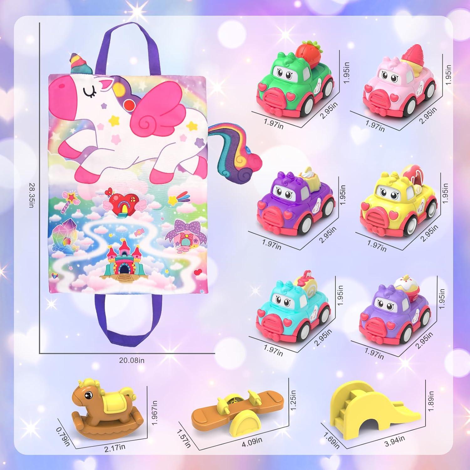 Juego de Coches para Niños Seveclotree 10 PCS con Alfombra