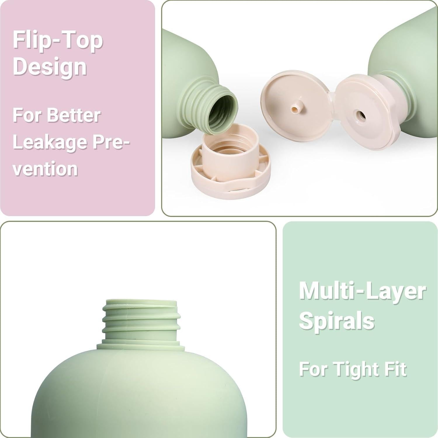 Botellas de Viaje Reutilizables ASEVAT 100 ml a Prueba de Fugas