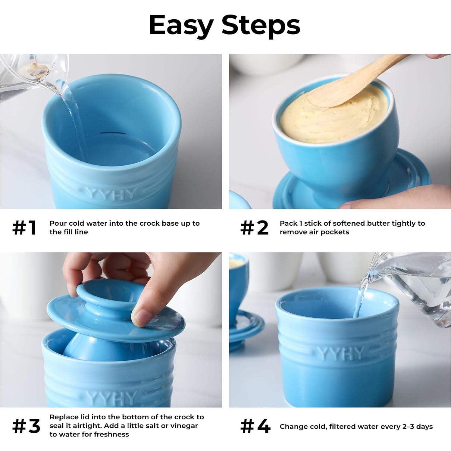 Tazón de Mantequilla Y YHY con Tapa Azul Gradiente 140g