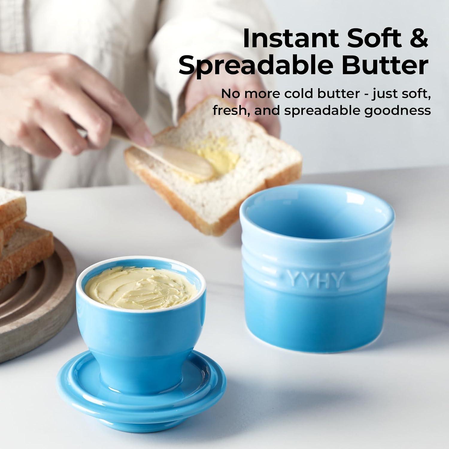 Tazón de Mantequilla Y YHY con Tapa Azul Gradiente 140g