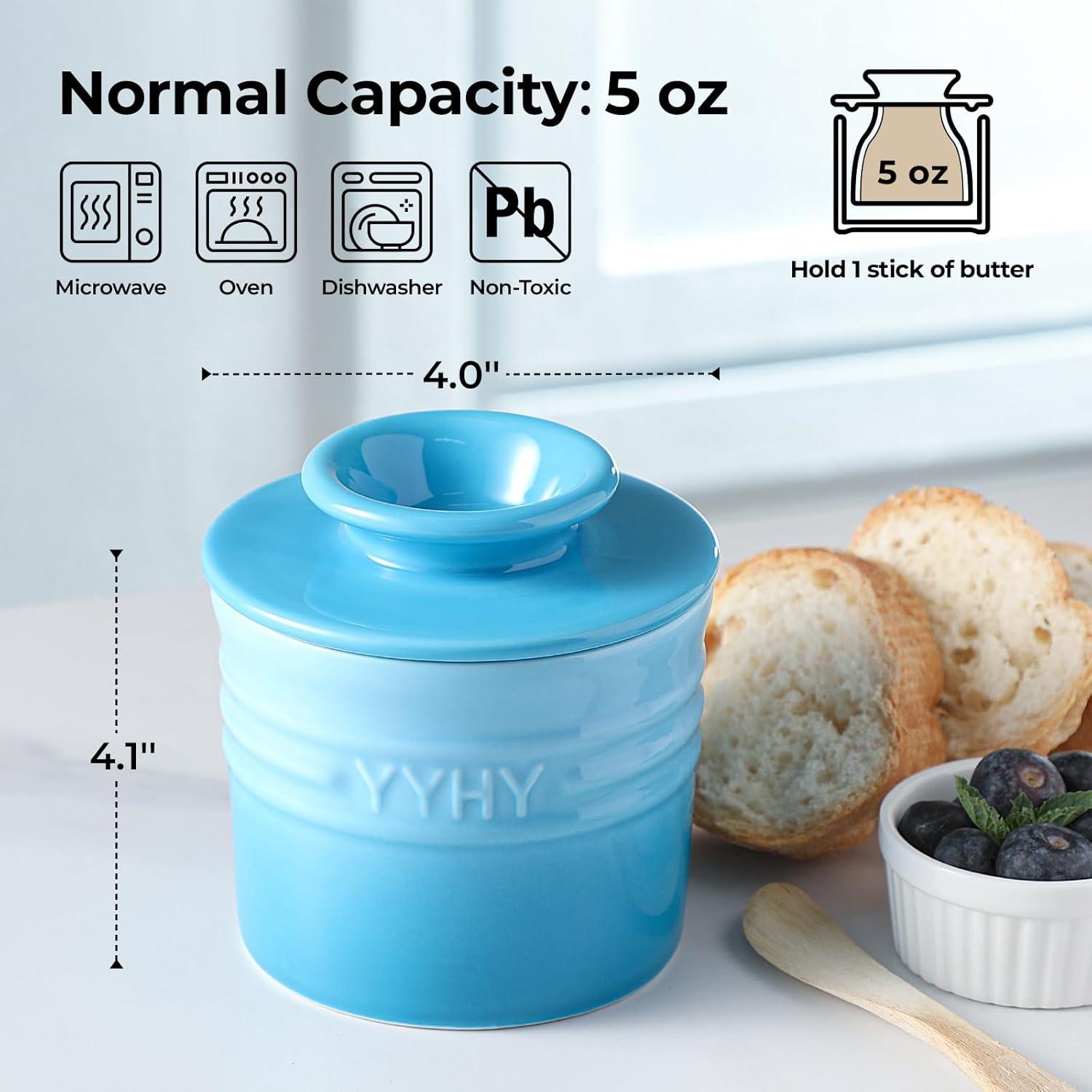 Tazón de Mantequilla Y YHY con Tapa Azul Gradiente 140g