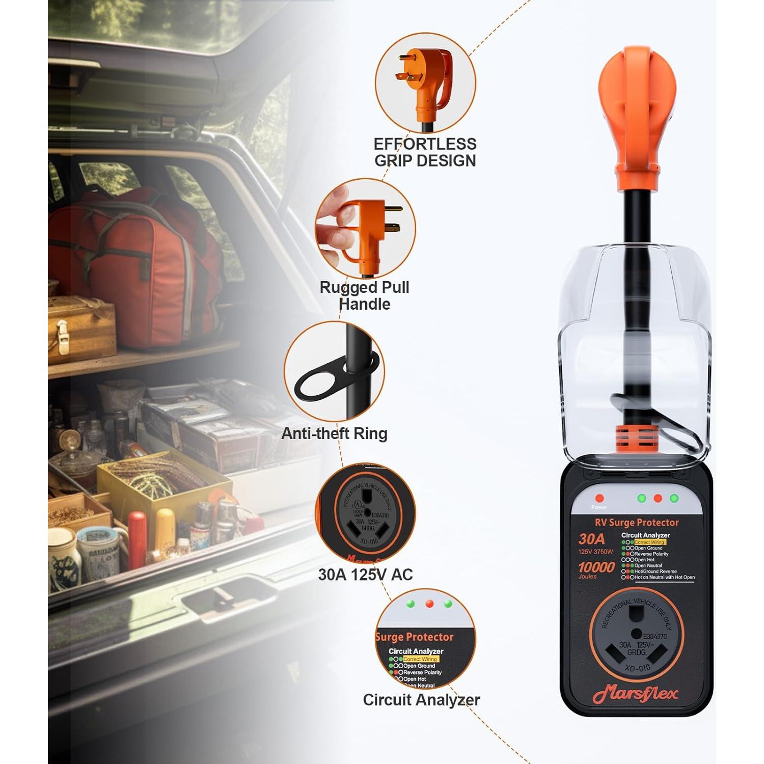 Protector de Sobretensión Marsflex RV 30A 10000 Julios Impermeable