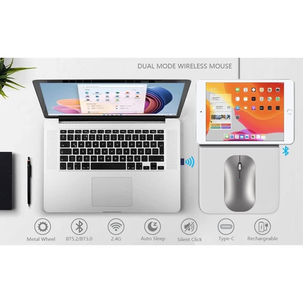 Ratón Inalámbrico Bluetooth Recargable Comeic M8 Negro