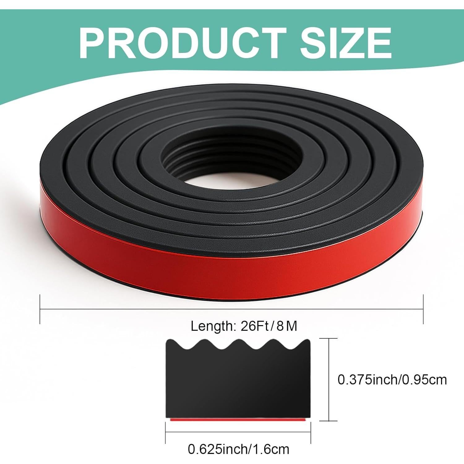 Tira de Sello de Caucho EPDM CMILAI 7.92m para Aislamiento