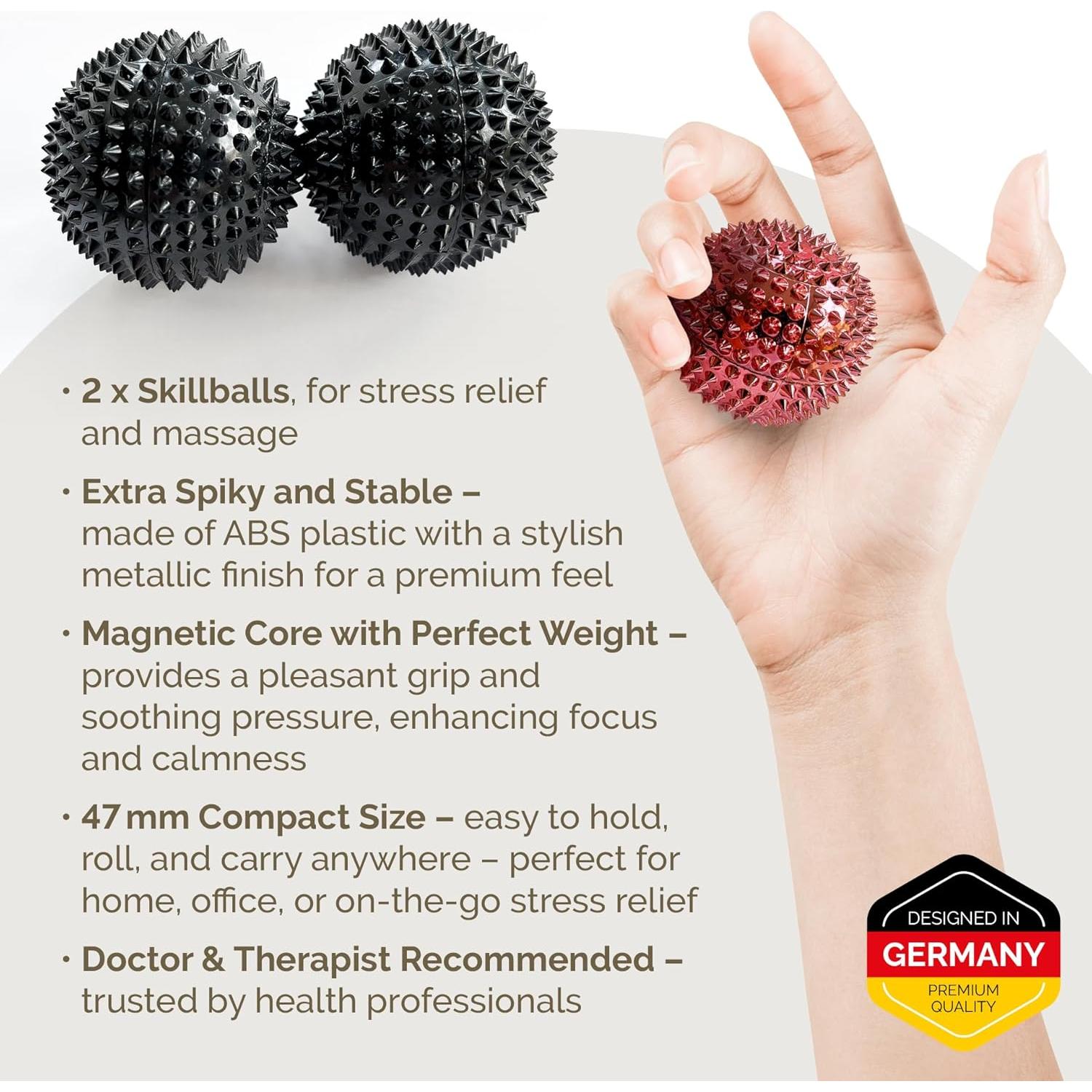 2 Pelotas de Habilidad DBT Espinosas MySkills4Life 47mm Negro