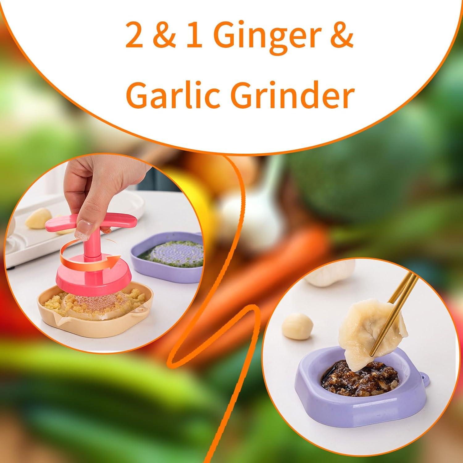 Rallador de Ajo y Jengibre 2 en 1 LYUERUEX - Portátil y Multifuncional