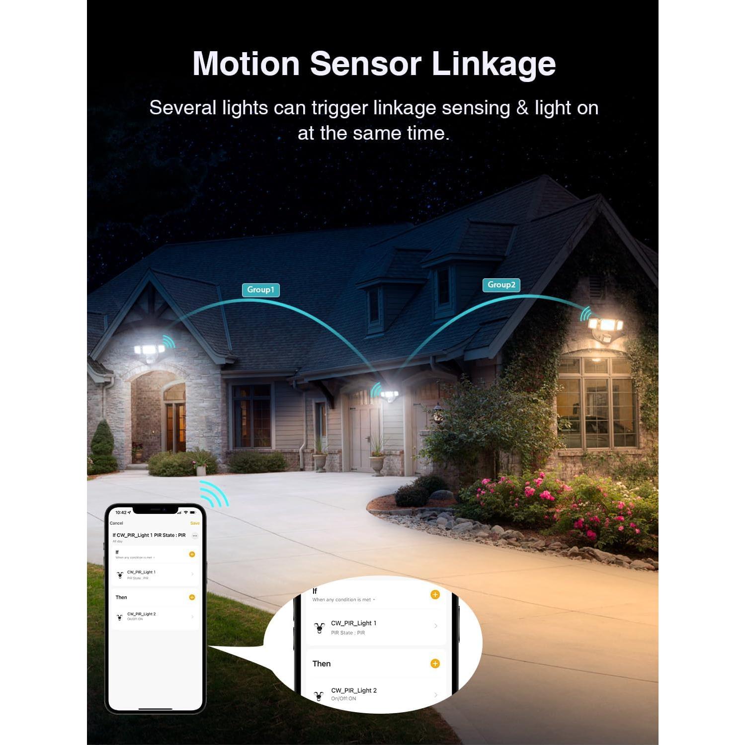 Luz LED de Seguridad Onforu 65W con Sensor de Movimiento WiFi