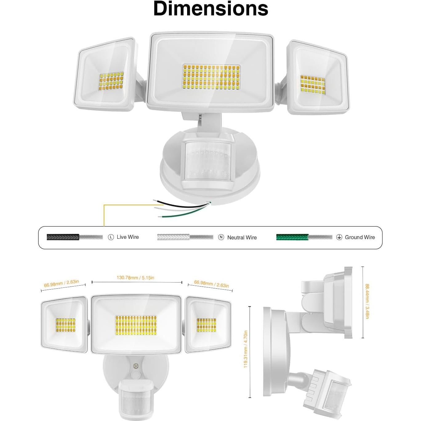 Luz LED de Seguridad Onforu 65W con Sensor de Movimiento WiFi