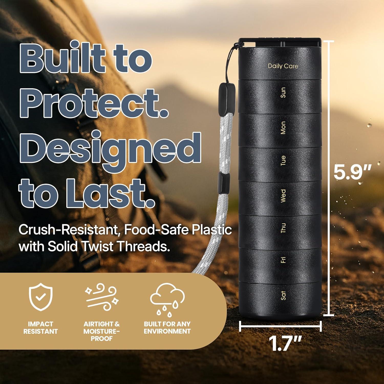 Organizador de Pastillas Ankomn 7 Días Impermeable Portátil