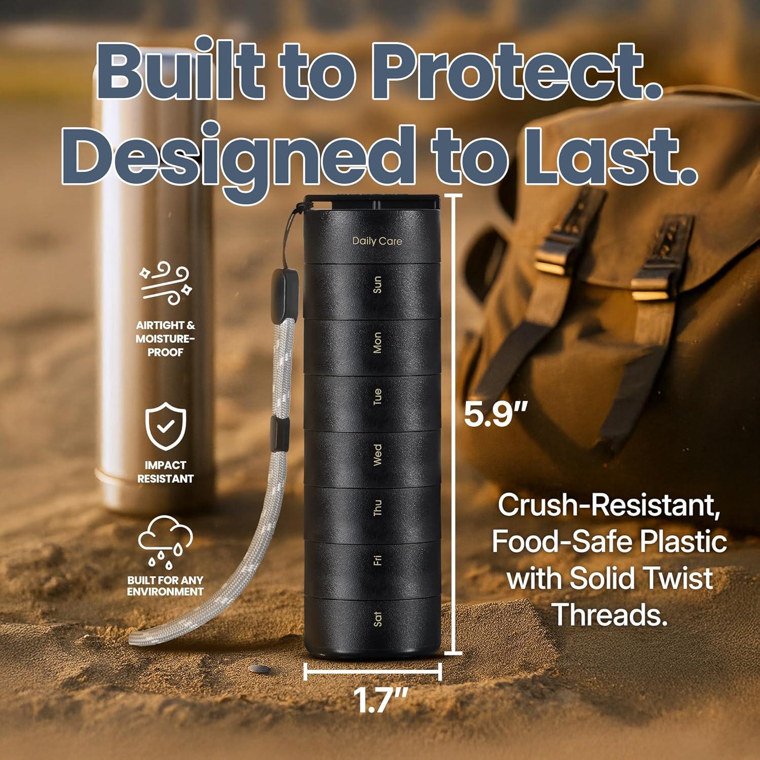 Organizador de Pastillas Ankomn 7 Días Impermeable Portátil