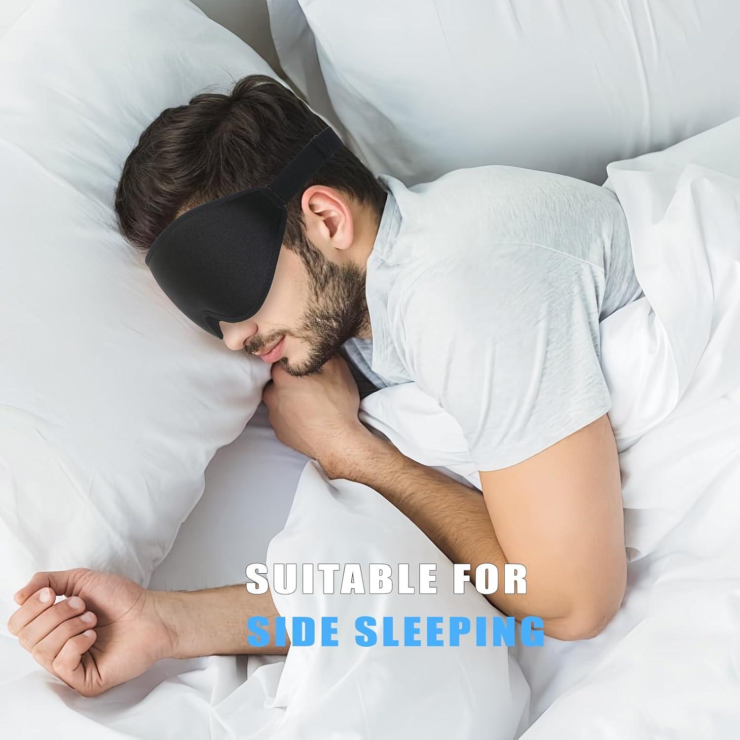 Máscara de Sueño 3D ToRhine Ajustable para Dormir - Negro