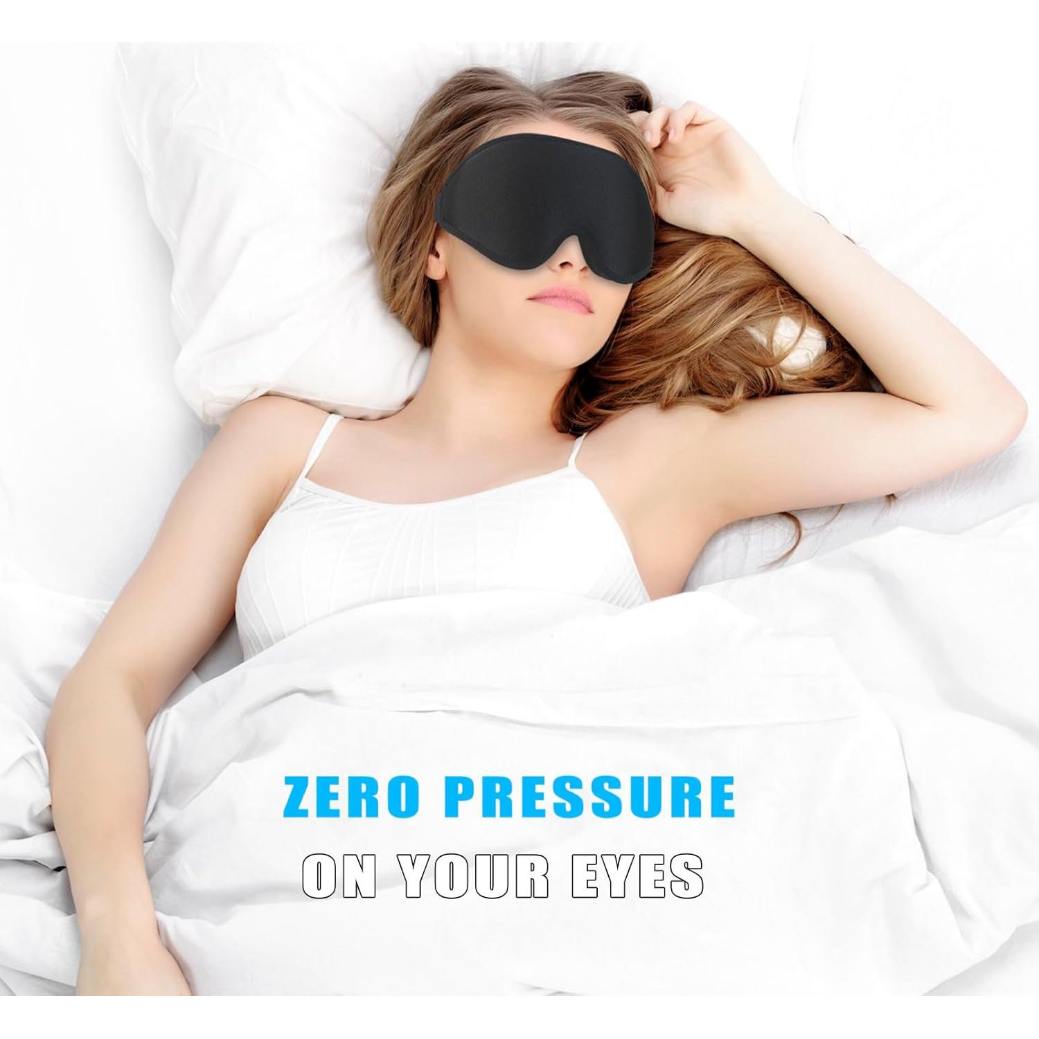 Máscara de Sueño 3D ToRhine Ajustable para Dormir - Negro