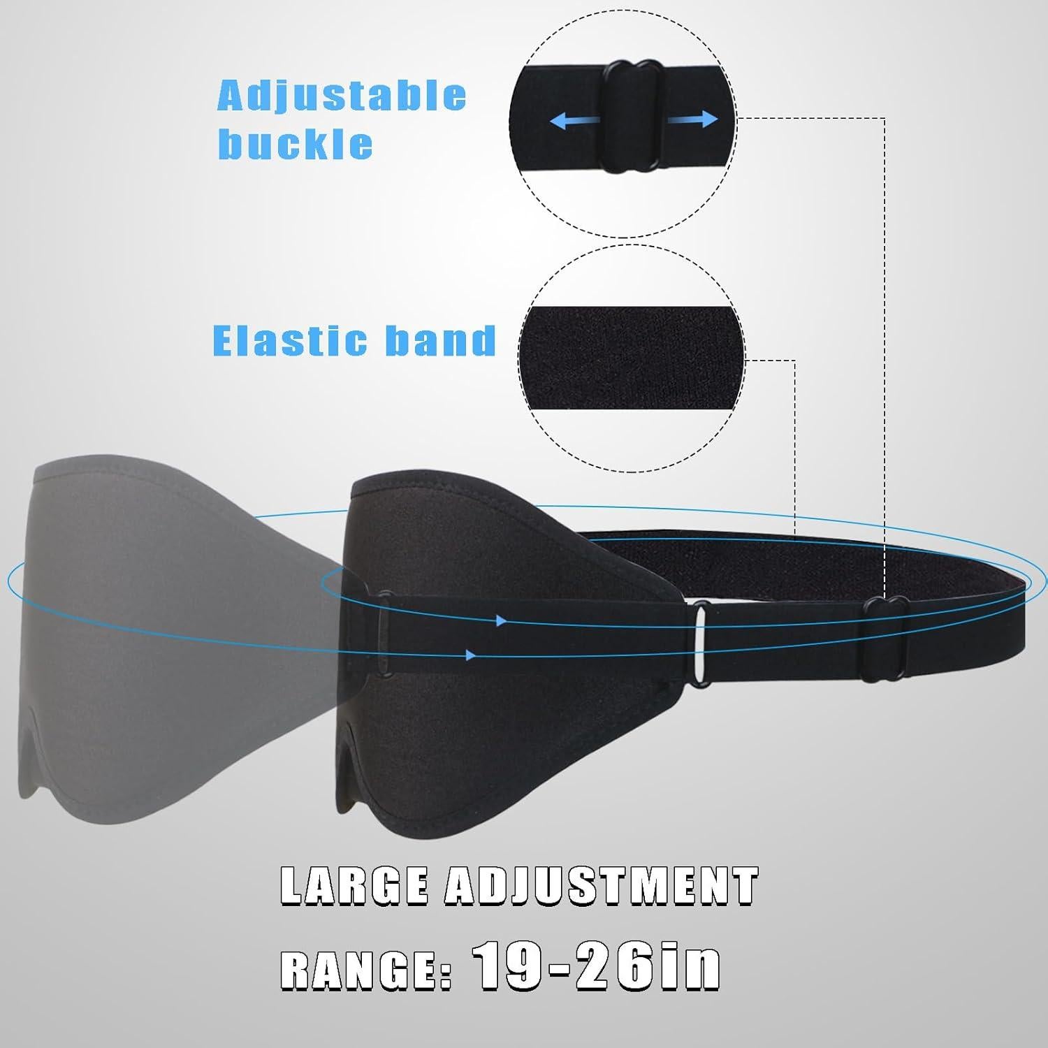 Máscara de Sueño 3D ToRhine Ajustable para Dormir - Negro