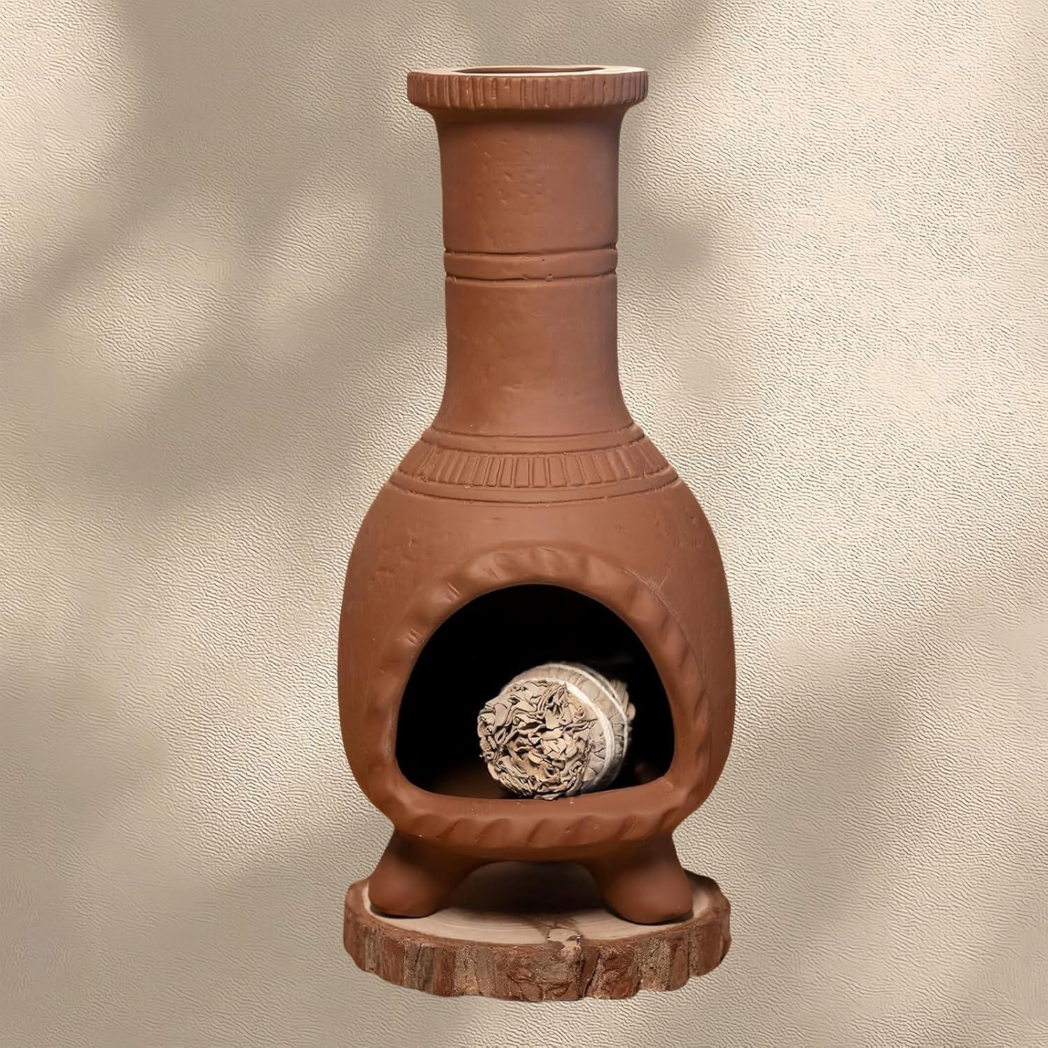 Mini Chimenea Cerámica WABIWABI@HOME para Incienso 19x10 cm