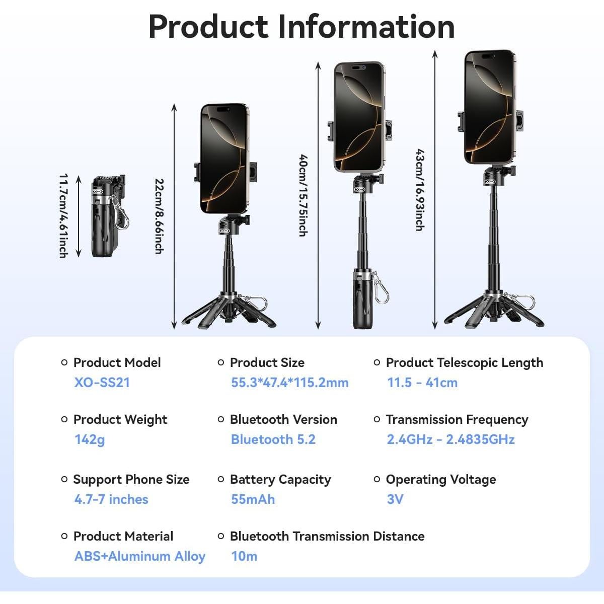 Trípode Mini Retráctil Sanqi Youpin para Teléfono 41 cm