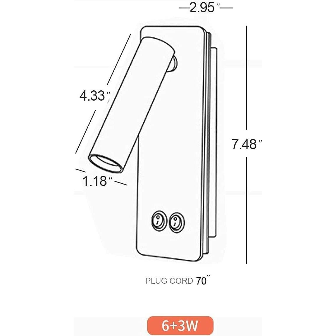 Lámpara de Pared LED MOLUOLA 3W Ajustable 3000K Blanco