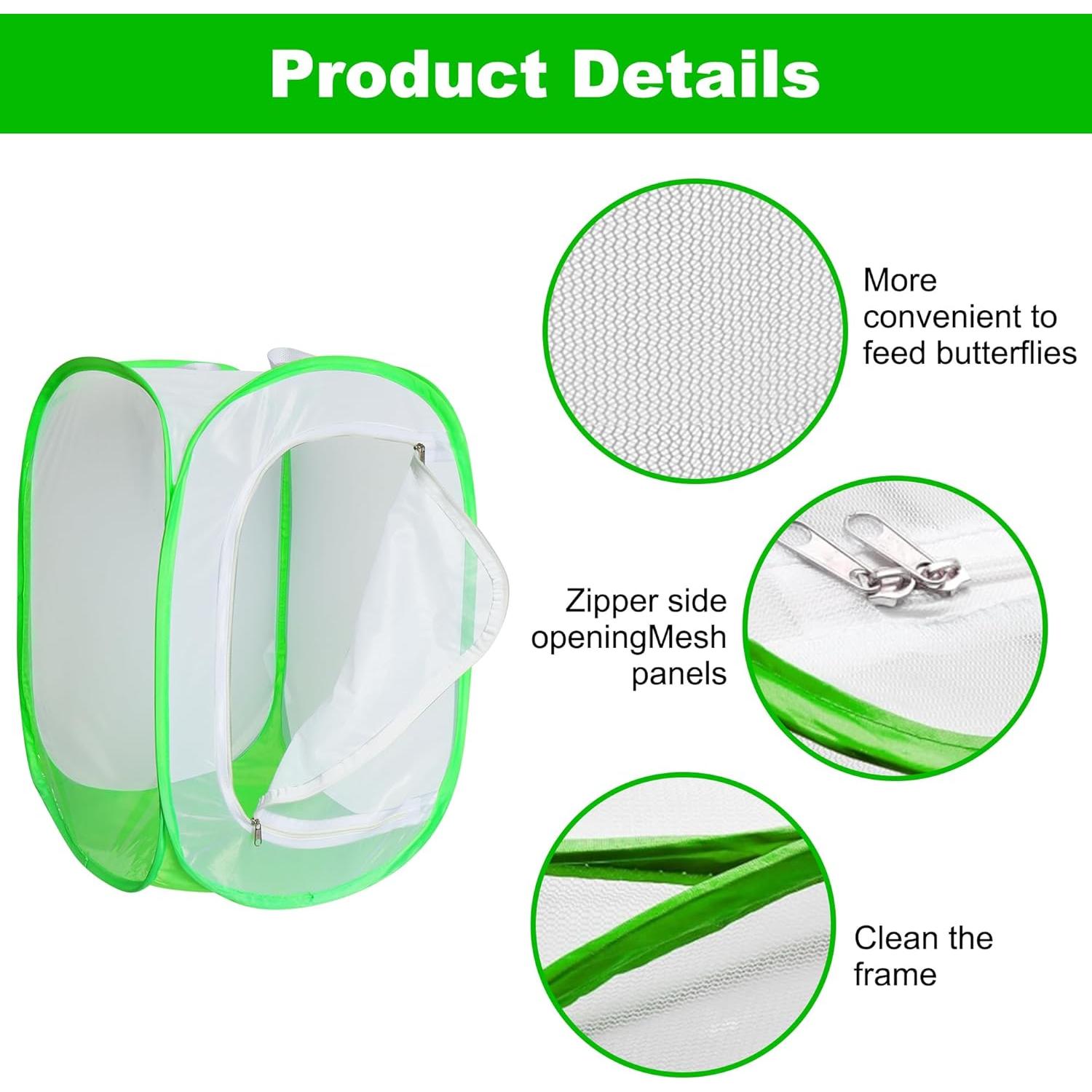 Jaula de Insectos Plegable Khsp5d 60x60x90 cm para Mariposas