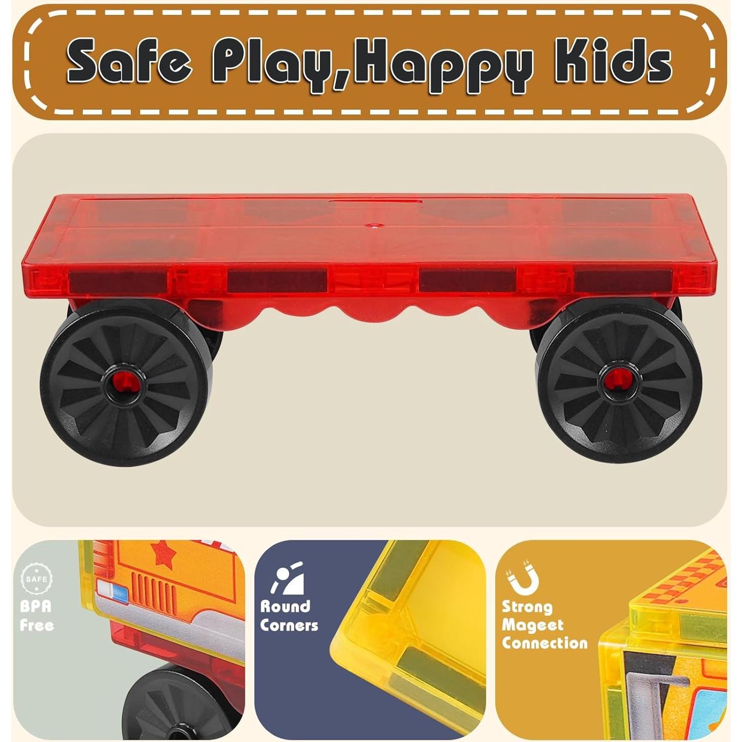 Juego de Construcción de Autos Magnéticos Mamaday - 19 Piezas