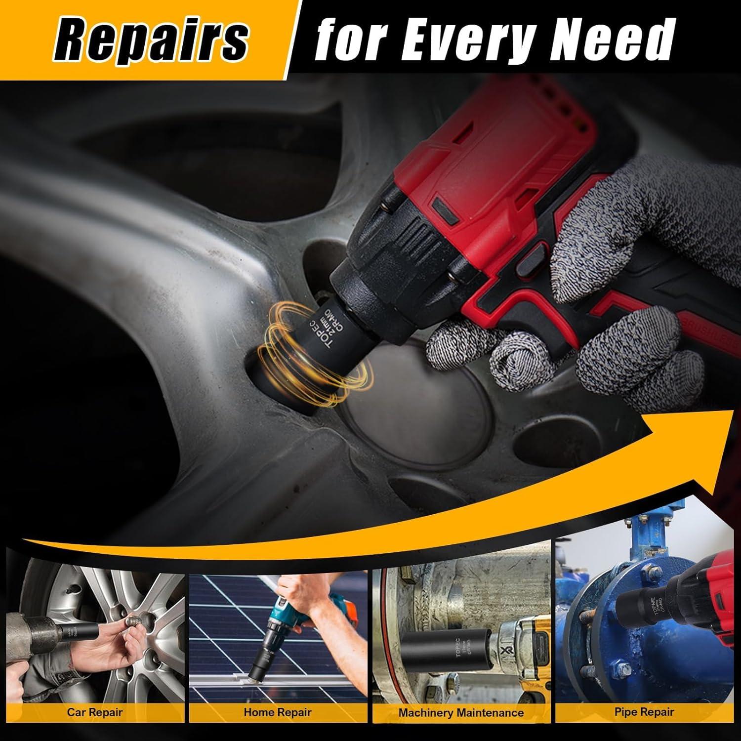 Kit de Extracción de Tuercas Topec 6PCS 17-22mm Acero