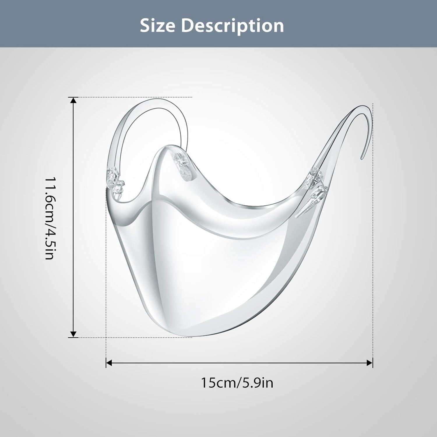 Escudo Facial Transparente Reutilizable 2PCS Antivaho