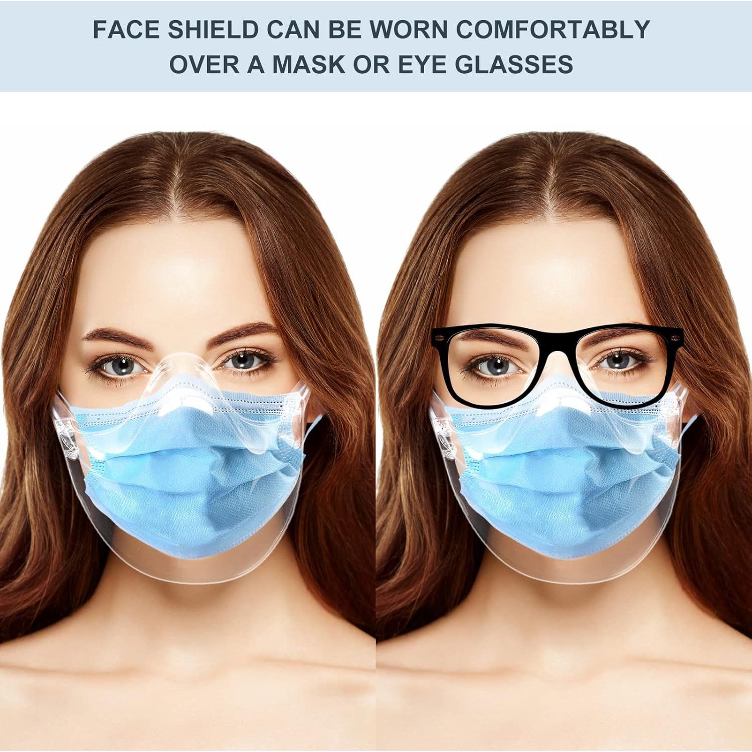 Escudo Facial Transparente Reutilizable 2PCS Antivaho