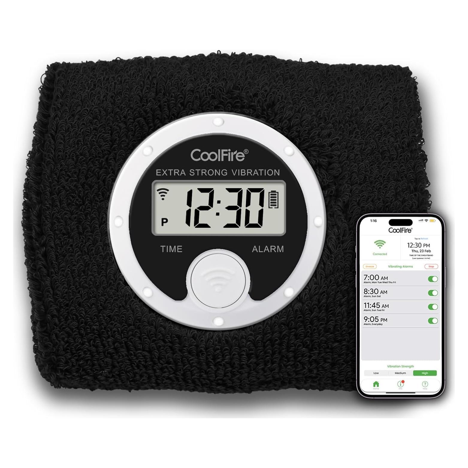 Coolfire Pulsera Despertador Vibrante Negro - Alarma Silenciosa