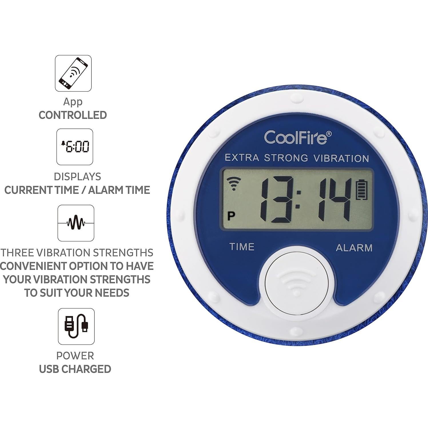 Coolfire Pulsera Despertador Vibrante Negro - Alarma Silenciosa