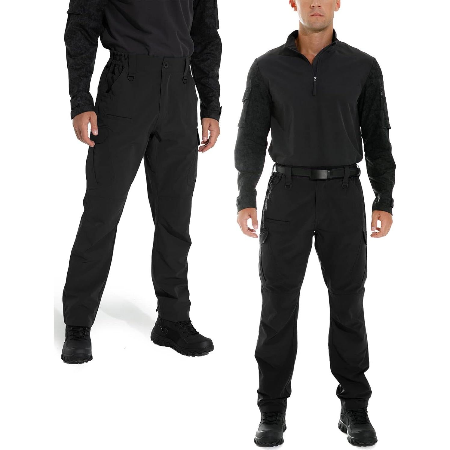 Pantalones Cargo Tácticos Livianos KFUBUO Hombre 28W x 30L Negro