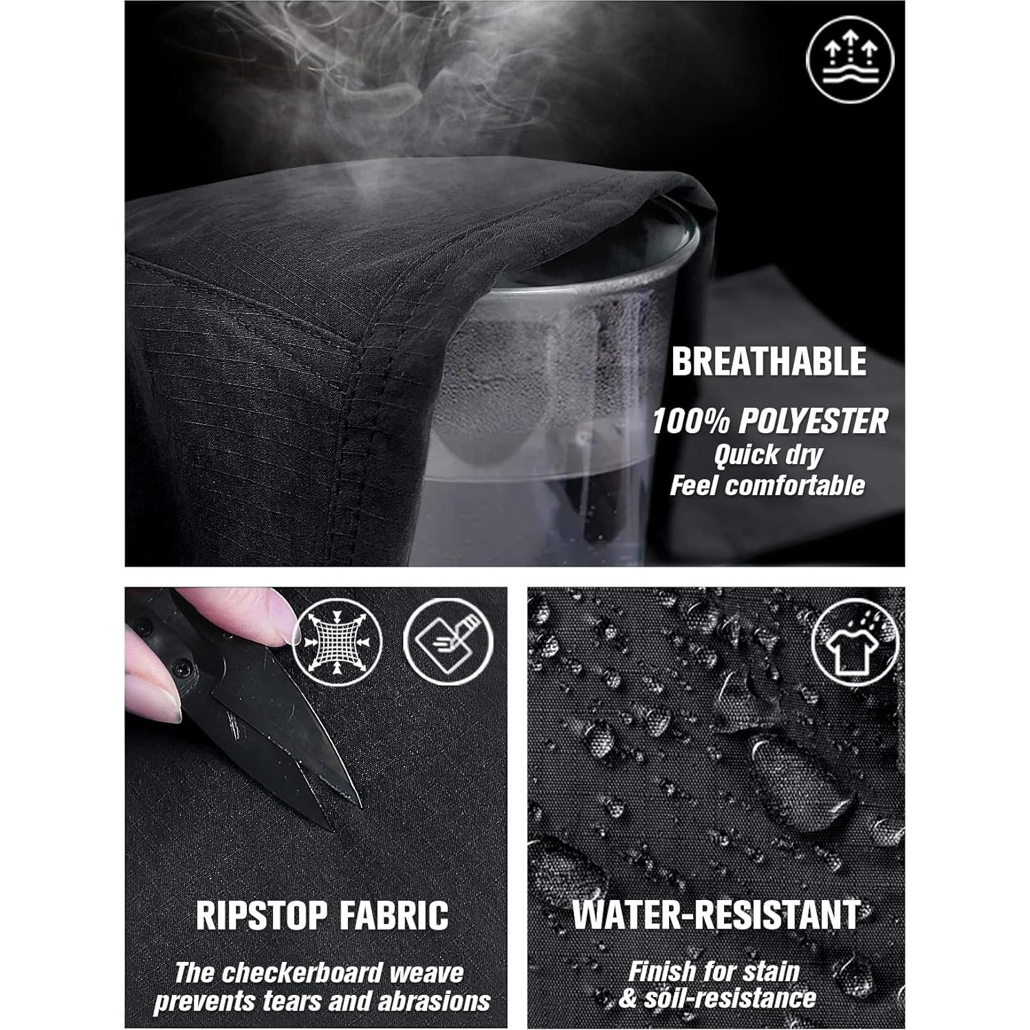 Pantalones Cargo Tácticos Livianos KFUBUO Hombre 28W x 30L Negro