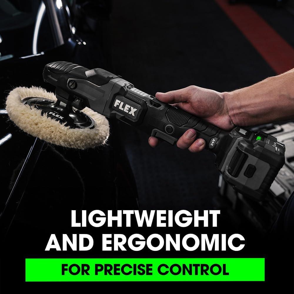 Pulidora Rotativa Inalámbrica FLEX 24V Kit con 2 Baterías 5.0Ah